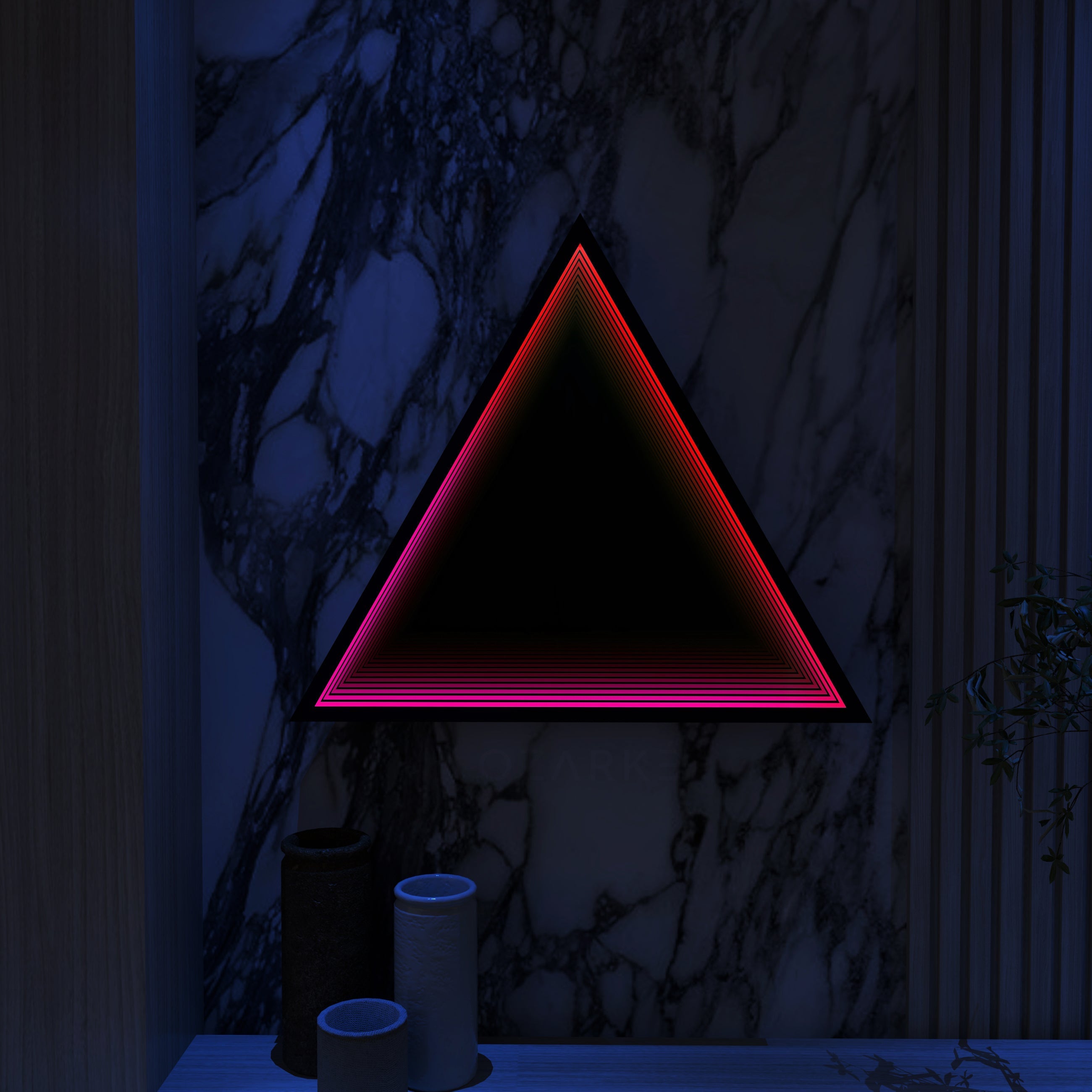 3D Triangel Oändlighet Spegel Vägglampa