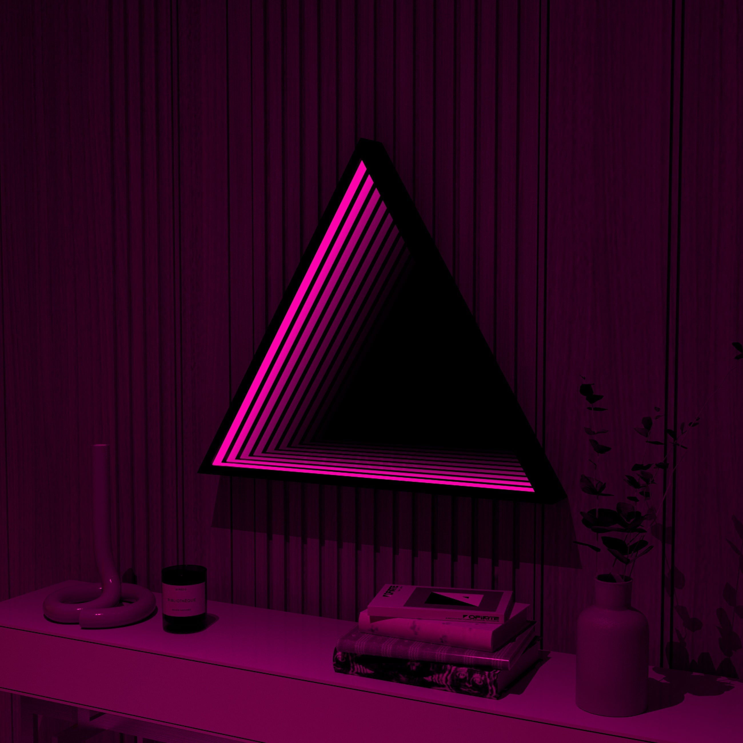 3D Triangel Oändlighet Spegel Vägglampa