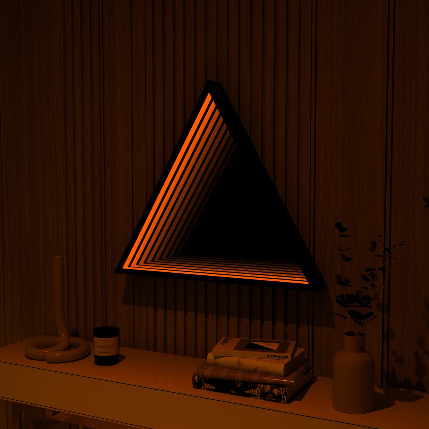 3D Triangel Oändlighet Spegel Vägglampa