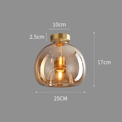 Moderna Taklampor med Retro Koppar och Glasdesign