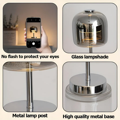 Lux Shine Lampa - Elegant elektropanerad glas-skrivbordslampa för ambientbelysning