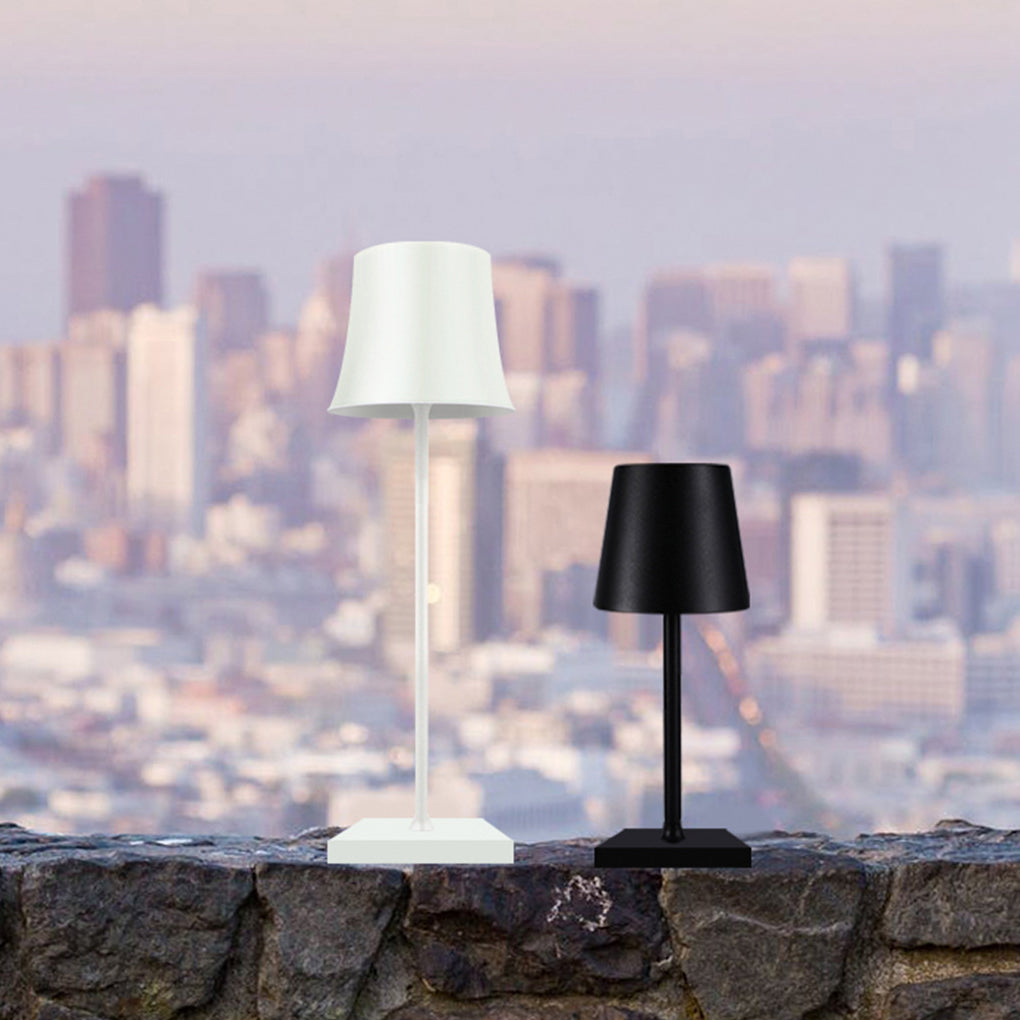 Trådlös Bordslampa Metallskärm USB Touch