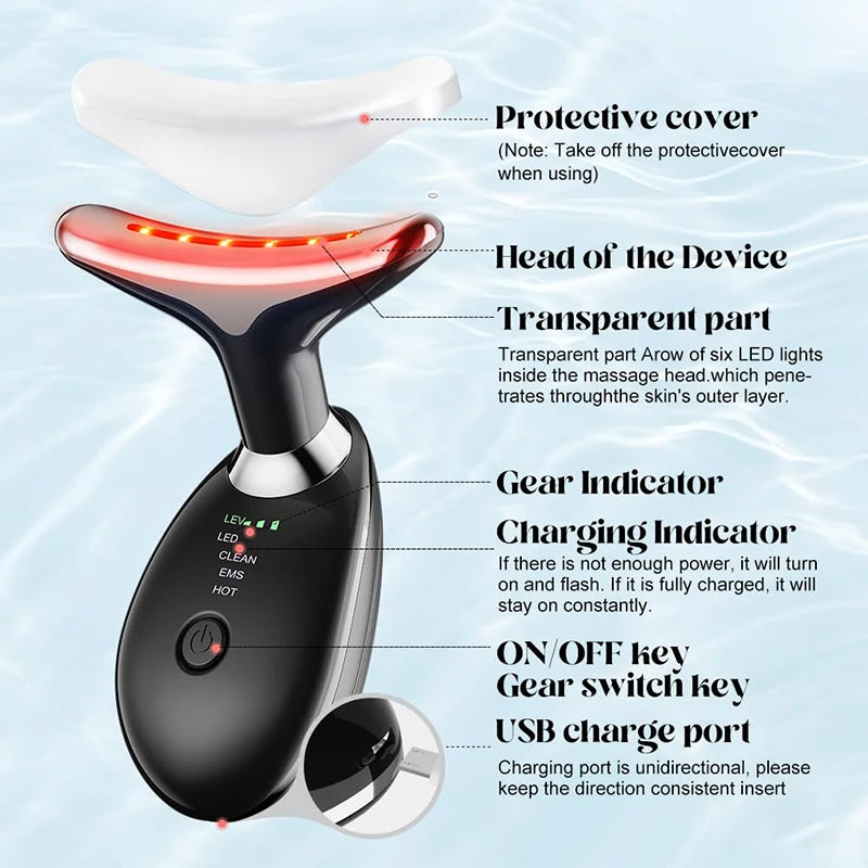 LED Ansikte &amp; Nacke Lyftande Massager