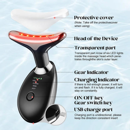 LED Ansikte &amp; Nacke Lyftande Massager