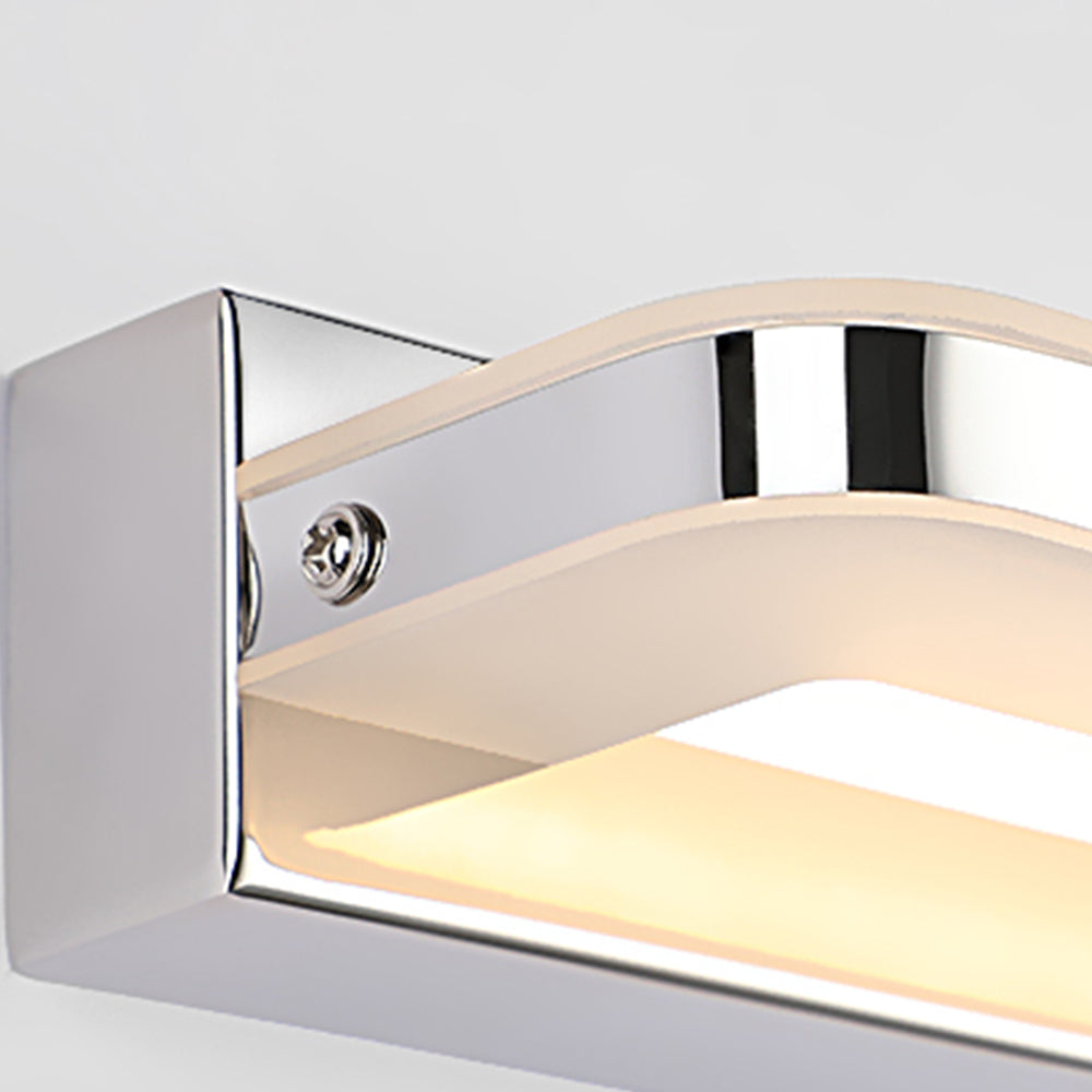 Skandinavisk Linjär Spegel Vägglampa, Krom/Svart, Sovrum
