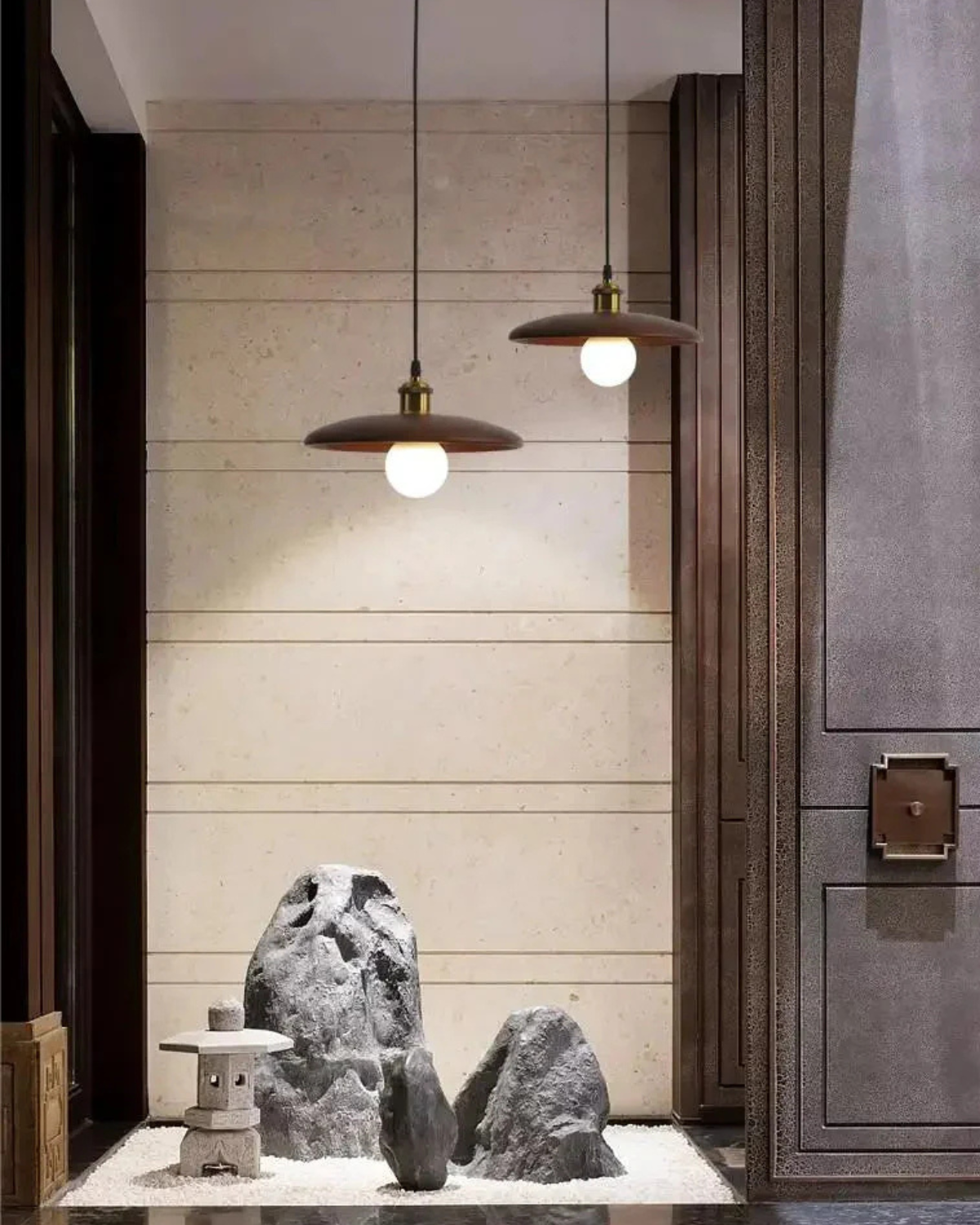 Takpendel | Smal Träskärm | Japandi Zen | Minimalistisk Design