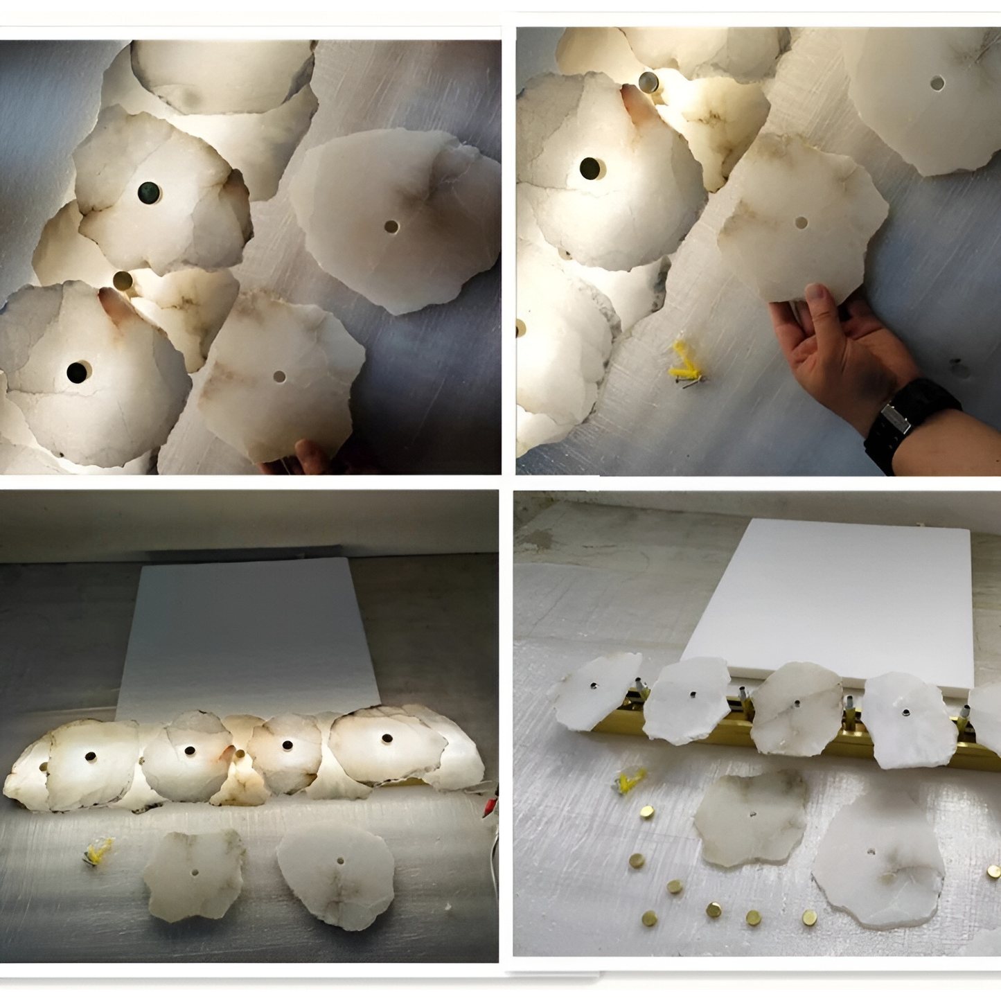 LED-vägglampa i marmorutseende – Stilfull väggbelysning för vardagsrum och hall