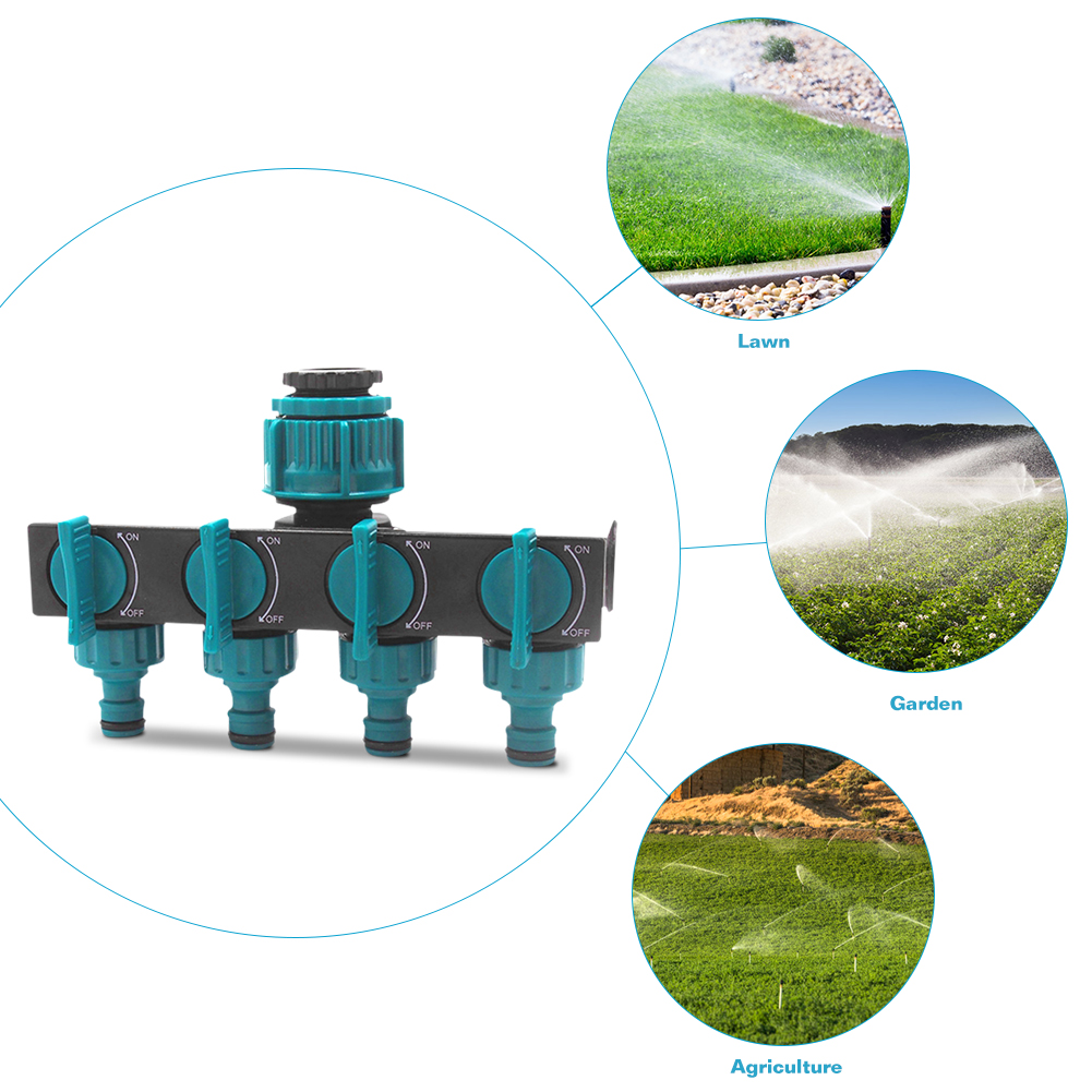 Universell 4-vägs trädgårdsslangfördelare – Justerbar kranfördelare