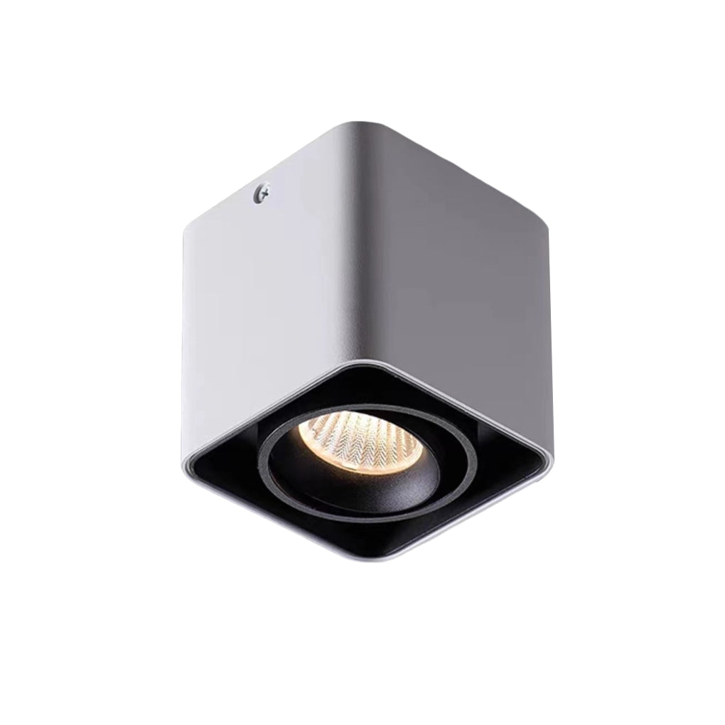 FlexiSquare - Dimbart LED Takrosettlampa med Justerbar Fyrkantig Lampfot