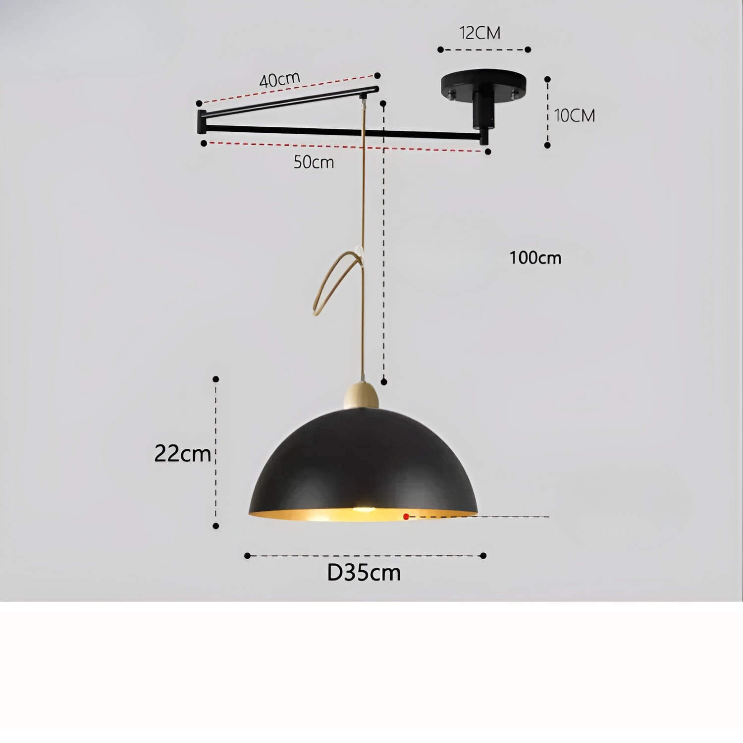 LuxeSwing Light - Nordisk Justerbar LED- Taklampa med Svängarm