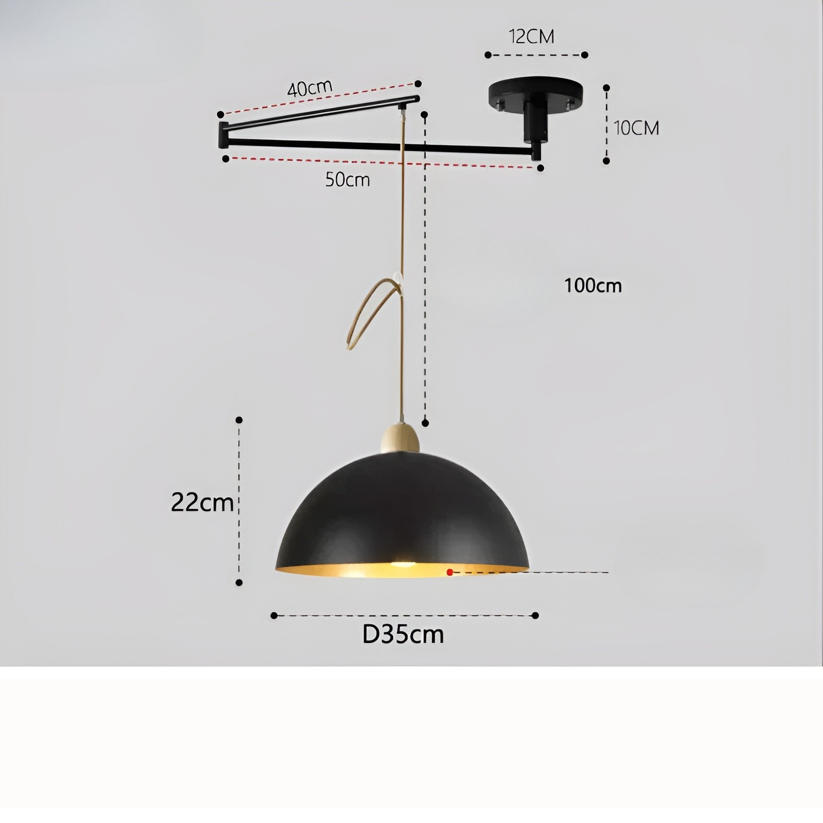 LuxeSwing Light - Nordisk Justerbar LED- Taklampa med Svängarm