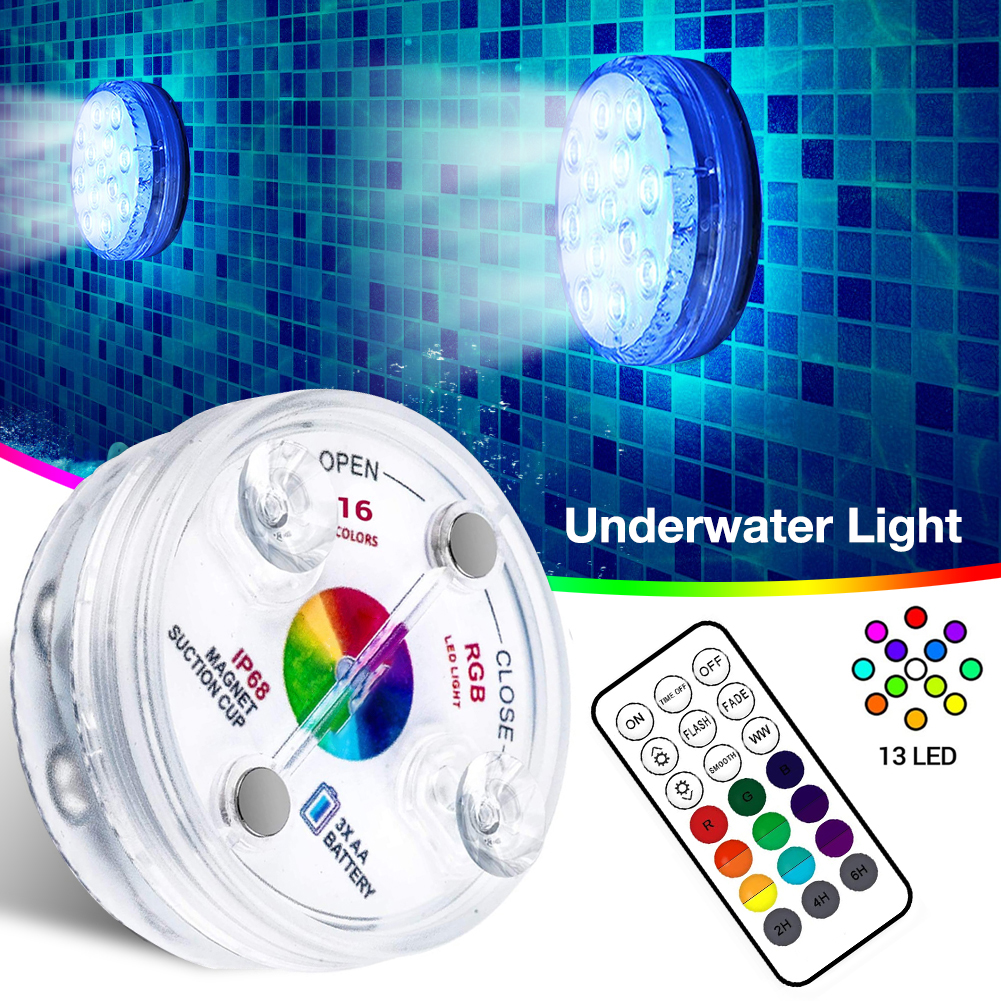 Underwater LED-lampa med fjärrkontroll – RGB flerfärgad poolbelysning för badrum och dammar