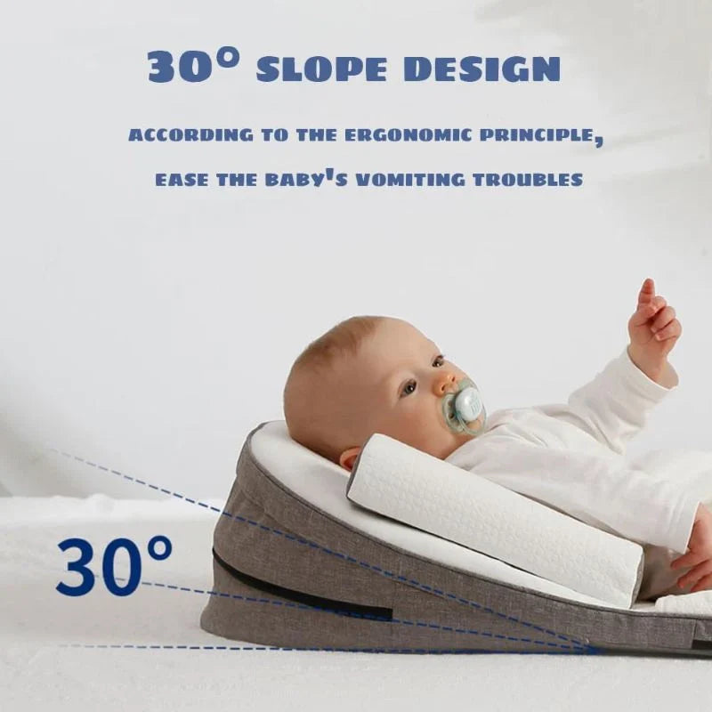 RoyaleGlow Baby Wedge Sido Sova Kudde Säng Reflux Anti Rulla Nyfödd Säng