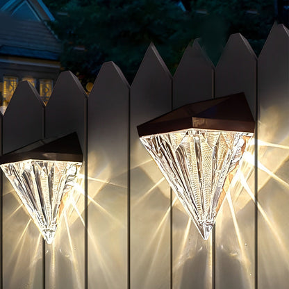 2 Stuks Geometrisk LED Vattentät Svart Solvägglampa