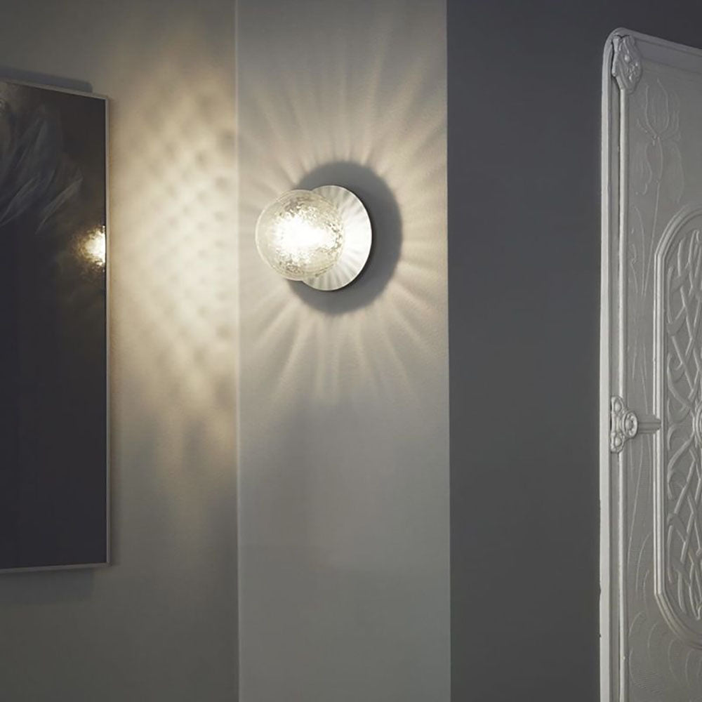 Valentina Modern LED Tak-/Vägglampa Matplats Svart/Guld Glas
