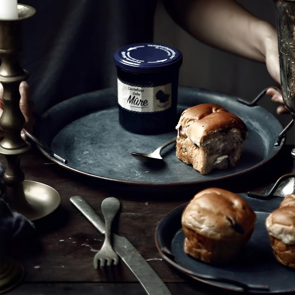 Retro Rund Metall Middagsserveringsbrickor