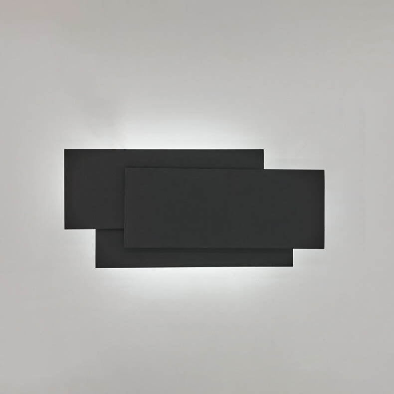 Minimalistisk fyrkantig, staplad LED-vägglampa i aluminium