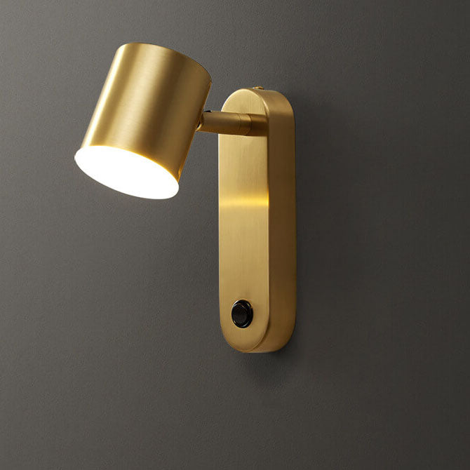 Modern minimalistisk cylindrisk LED-vägglampa med koppar