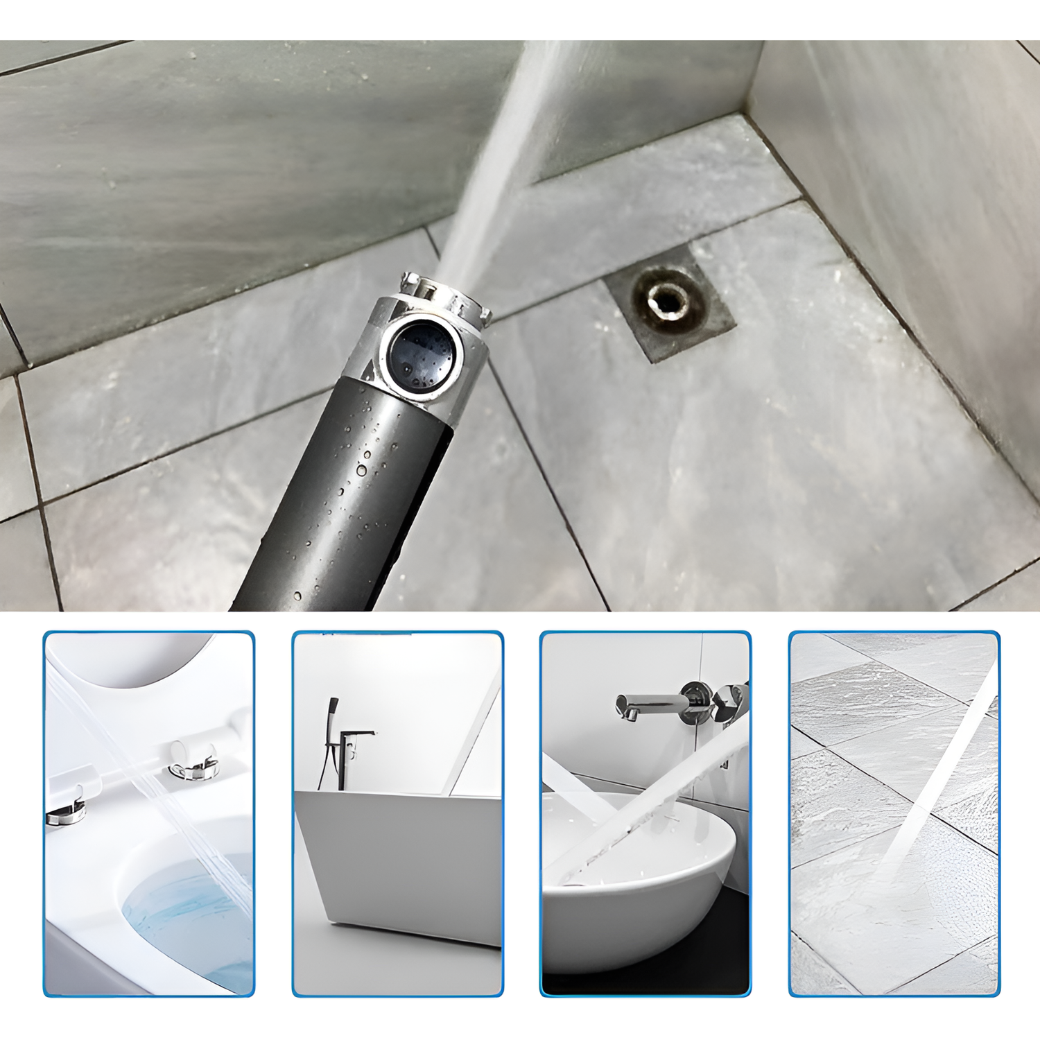 HydroPower Duschhuvud – Högtrycksduschhuvud med 3 lägen och massageborste