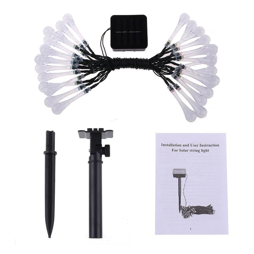 Solar LED Lichterkette – Färgglada droppljus för trädgård, terrass och dekoration