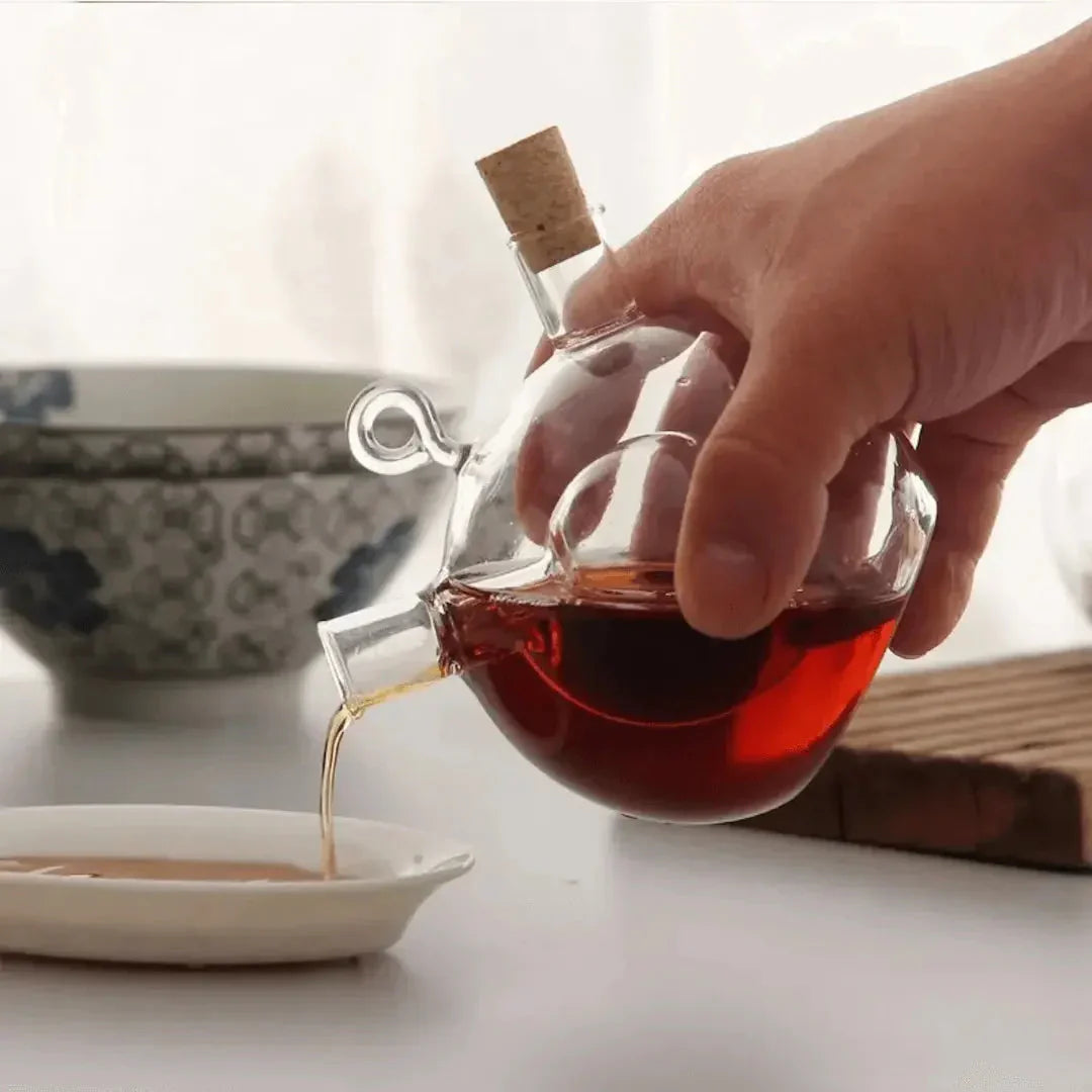 Olje- och vinägerdispensare – Dubbel glasflaska för stilfull servering och förvaring