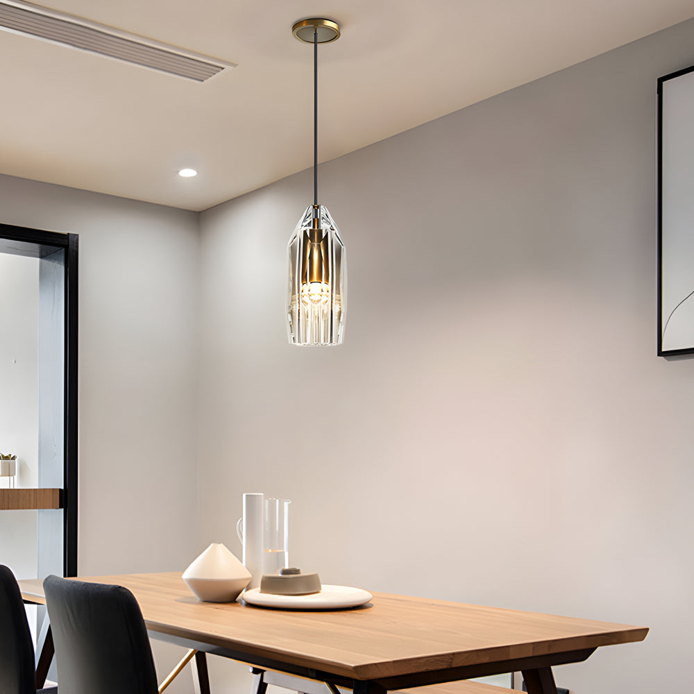 Geometrisk Taklampa med Kristallaccenter