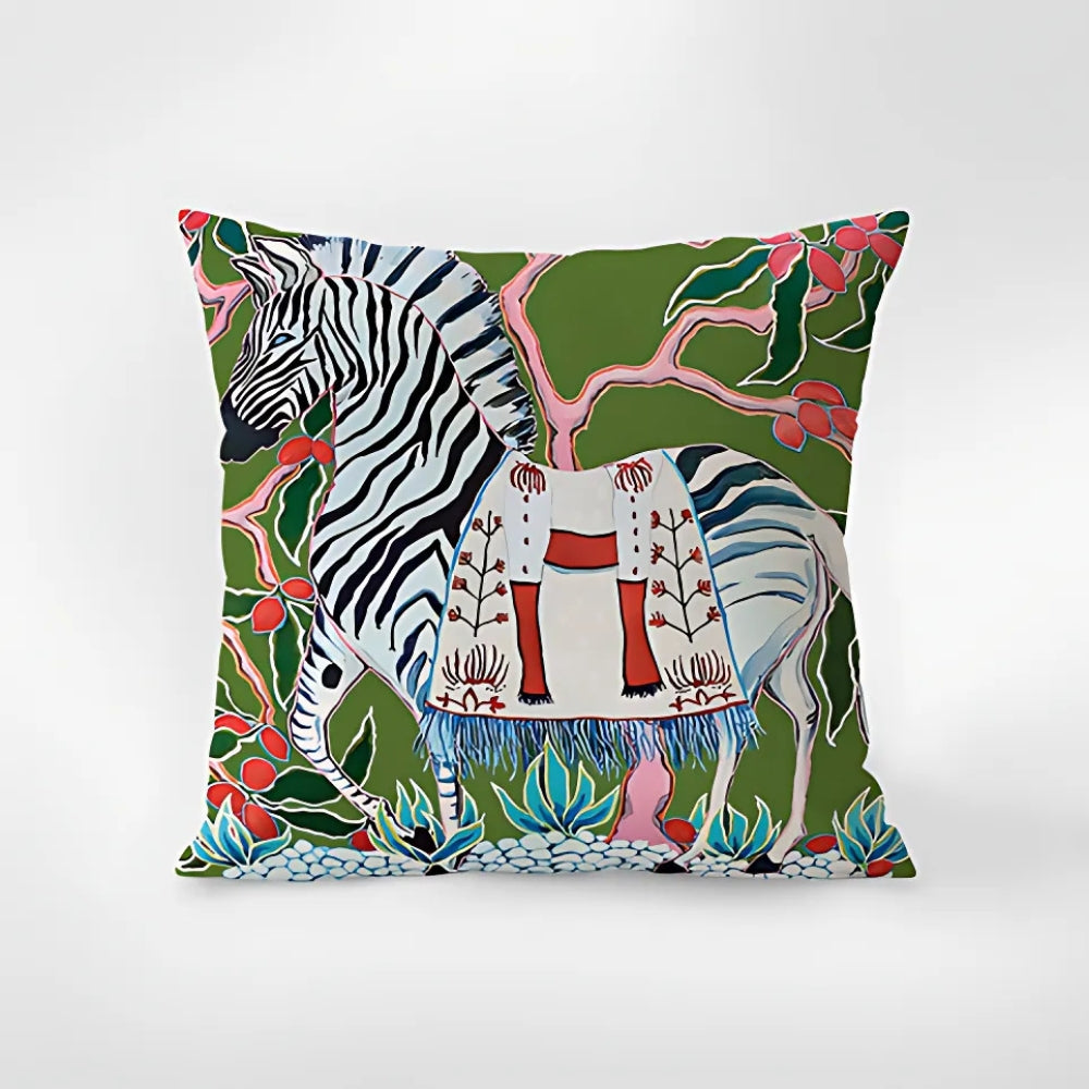 Zebra Tapestry Fringekuddeöverdrag