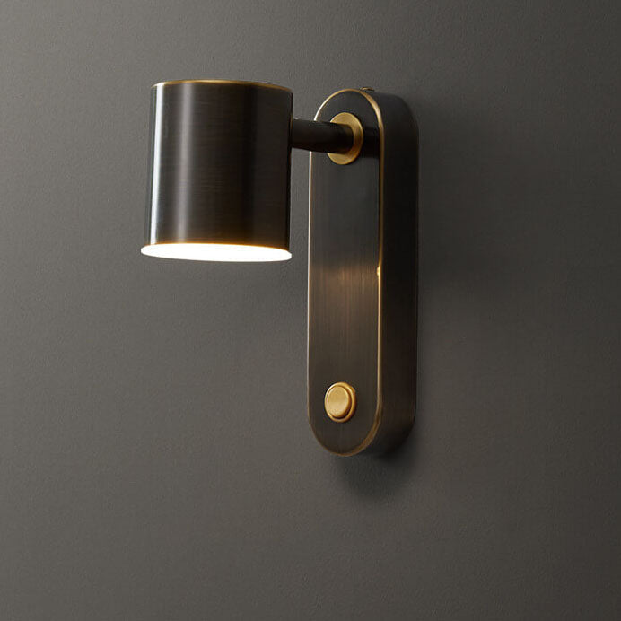 Modern minimalistisk cylindrisk LED-vägglampa med koppar