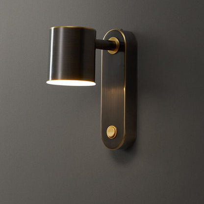 Modern minimalistisk cylindrisk LED-vägglampa med koppar