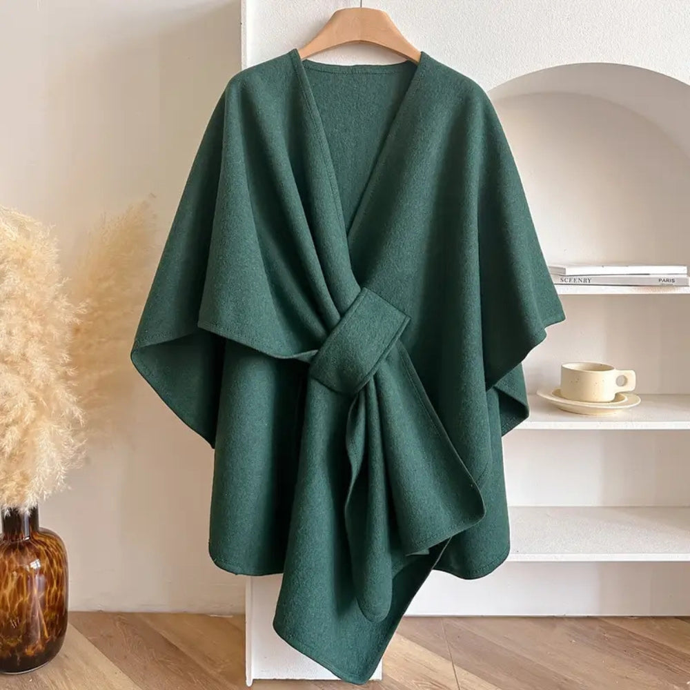Lyxig Poncho Vindskyddande Själ Kappa