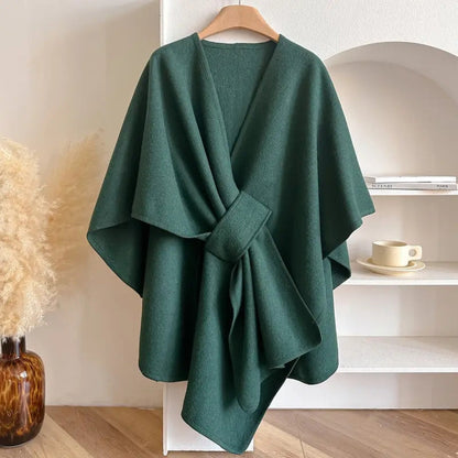 Lyxig Poncho Vindskyddande Själ Kappa
