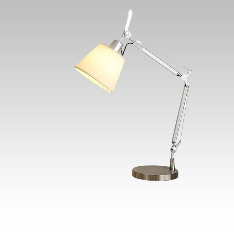 Silverfärgad Industriell Bordslampa - Teleskopisk Design