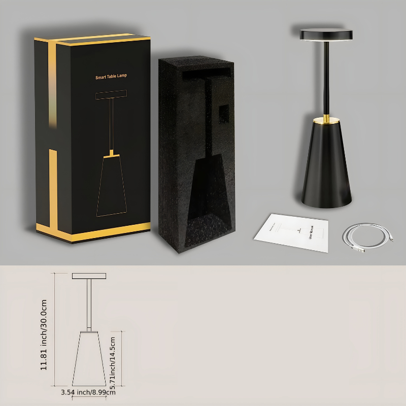 LumaTouch Lampa – Uppladdningsbar Trådlös Bordslampa