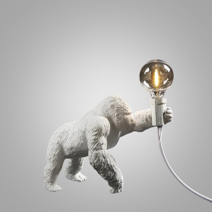 GorillaLux - Unik Gorilla Bordslampa | Modern Djurarmatur med Varm LED Belysning