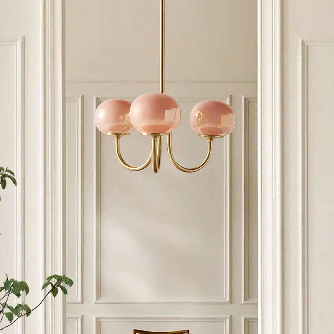 Bubble Pink Glass Marshmallow Kandelaber