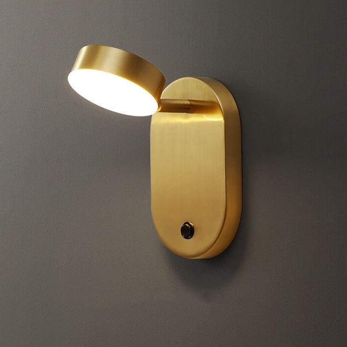 Modern minimalistisk cylindrisk LED-vägglampa med koppar