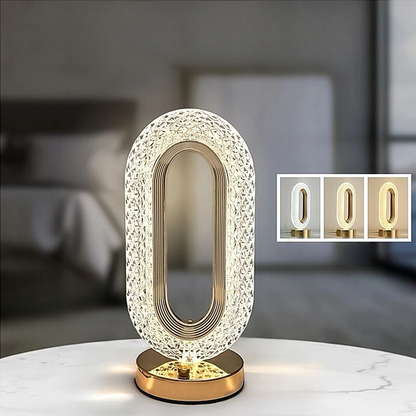 Carvallo - Bordsdämpad bordslampa i kristallakryl med touch-dimmer