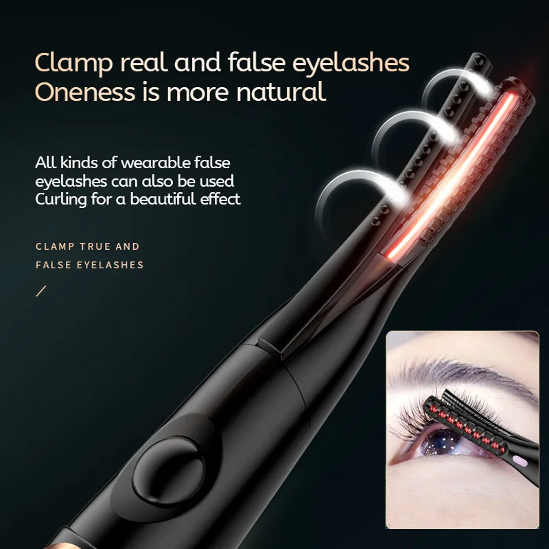 Uppvärmd fransböjare USB-uppladdningsbar elektrisk - Snabb, Naturlig, 24-timmars krusning