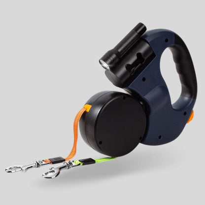 PawBright – Dubbelt Hundkoppel med Inbyggd Lampa