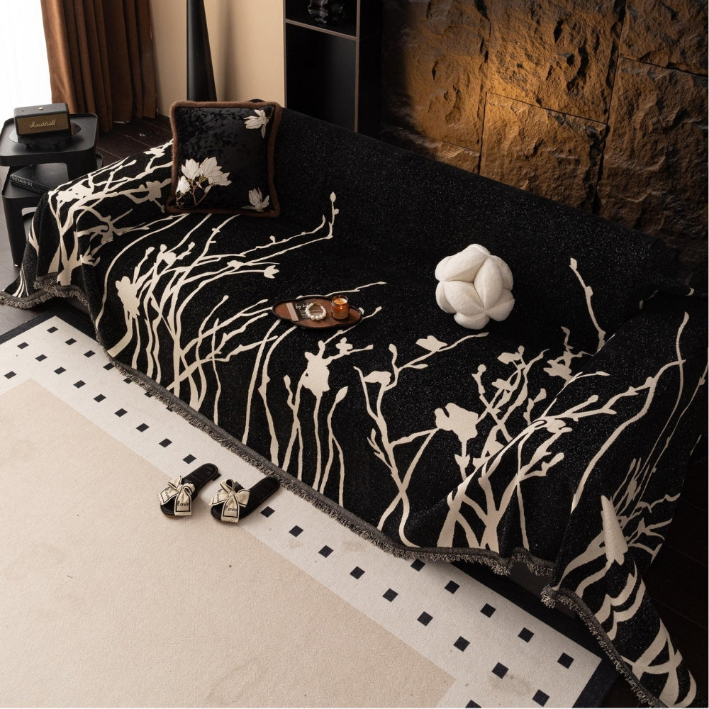 Twilight Branches Chenille Sofföre Täcka