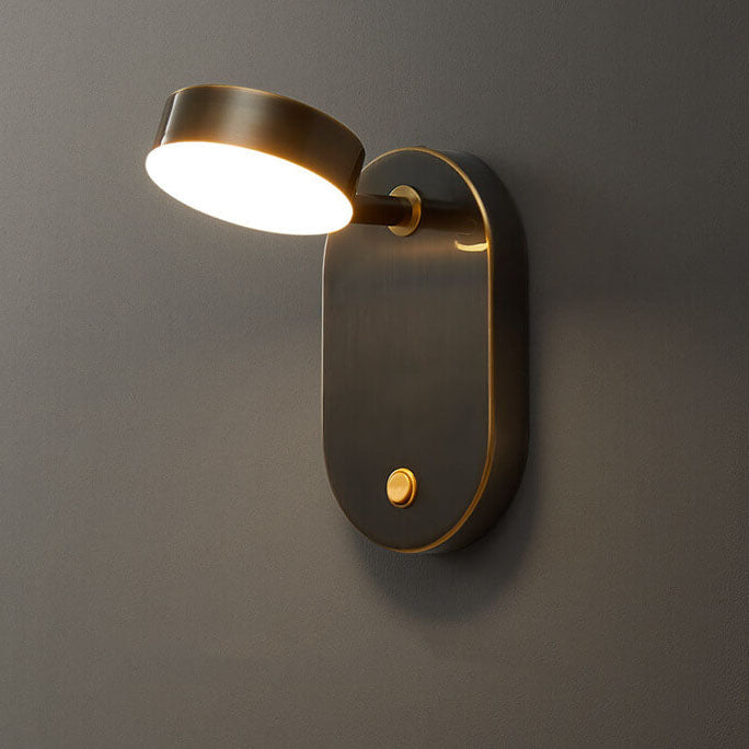 Modern minimalistisk cylindrisk LED-vägglampa med koppar