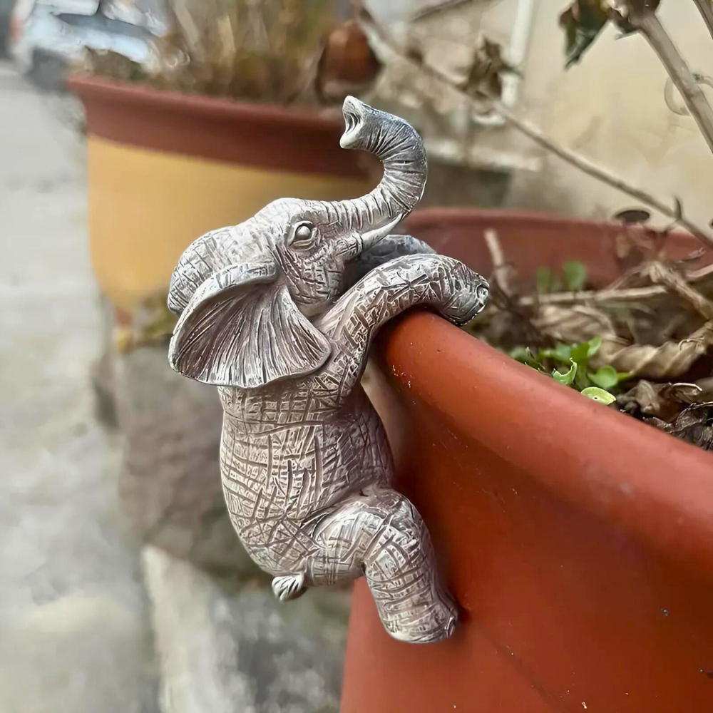 Unik Elefant Klättrande Skulptur
