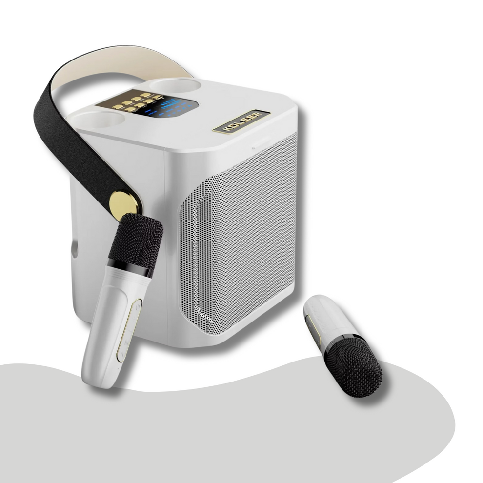 Carvallo – Bärbar karaokehögtalare med omslutande ljud och trådlösa mikrofoner