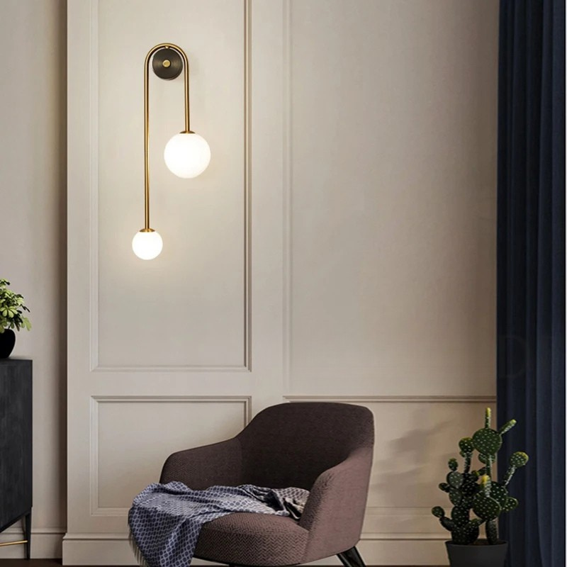 AuroraGlass Vägglampa - Modern LED-lampa för Sovrum och Vardagsrum