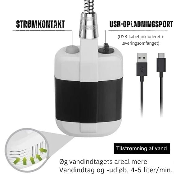 PetSplash – Bärbar utomhusdusch för husdjur och trädgård med USB-laddning