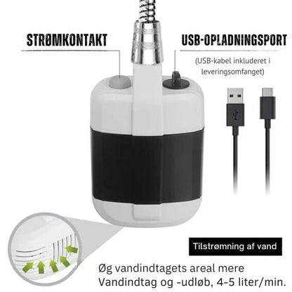 PetSplash – Bärbar utomhusdusch för husdjur och trädgård med USB-laddning