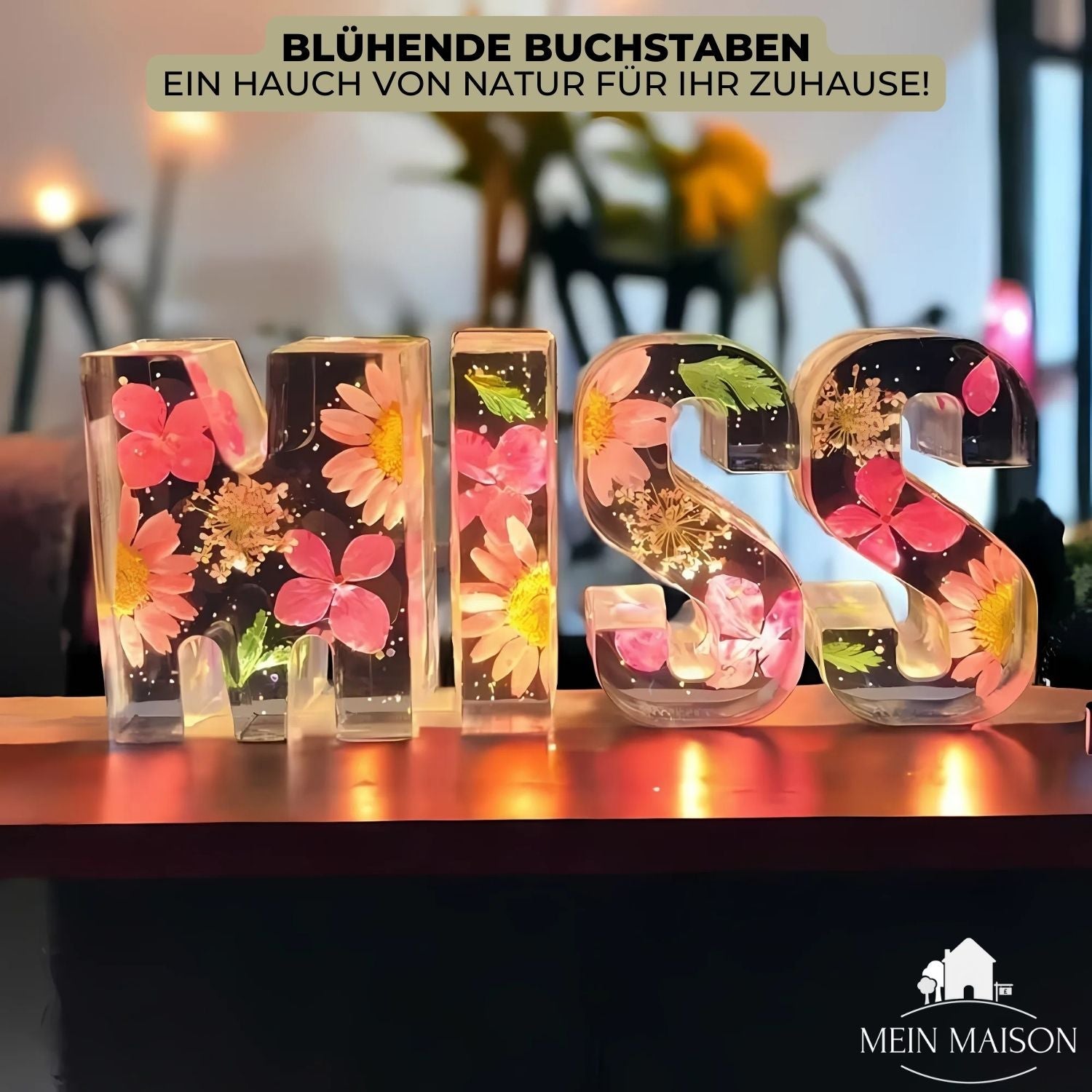 50% RABATT | FloraLetter™ - Blomsterlampbokstäver av harts
