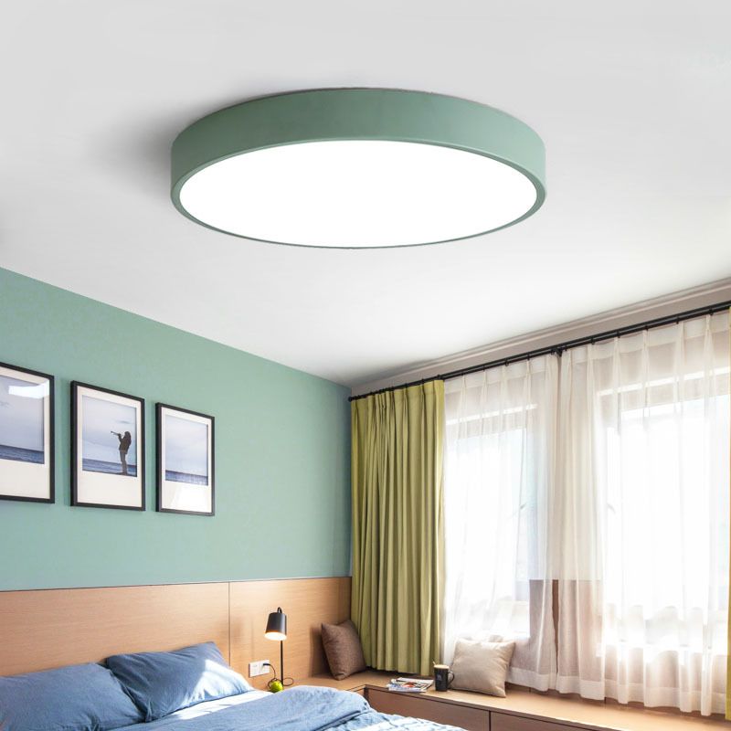 Elysia Modern Rund LED Taklampa Rosa Grå Metall Vardagsrum