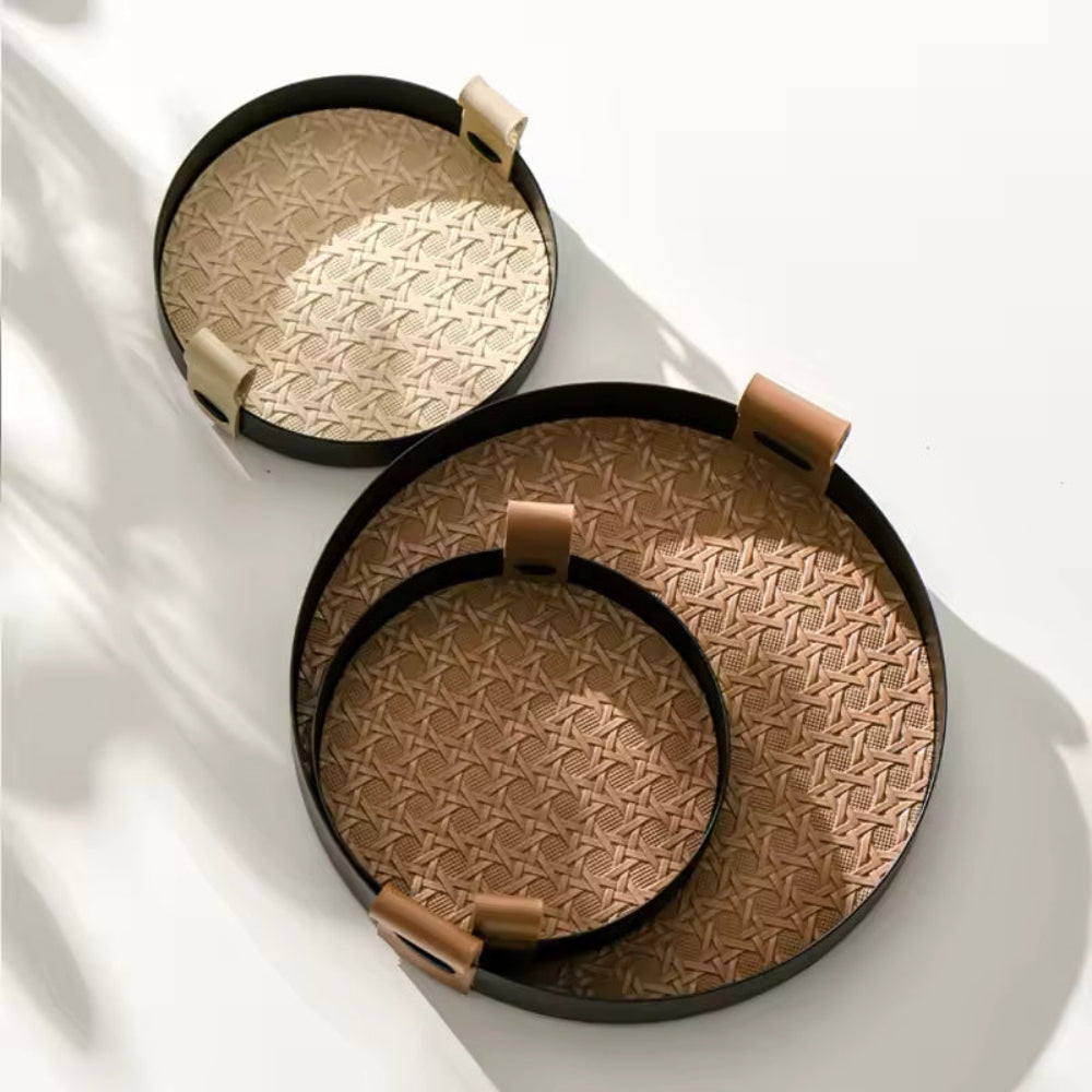 Nordic inspired rattan weave tray