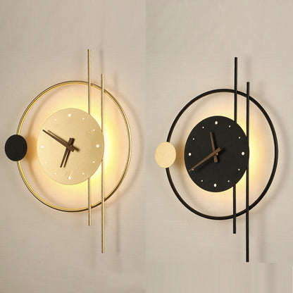 Nielsen Modern LED Vägglampa Inomhus Klocka Svart Barnrum Metall